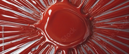 Juicy tomato ketchup splatter, isolated on a white background photo