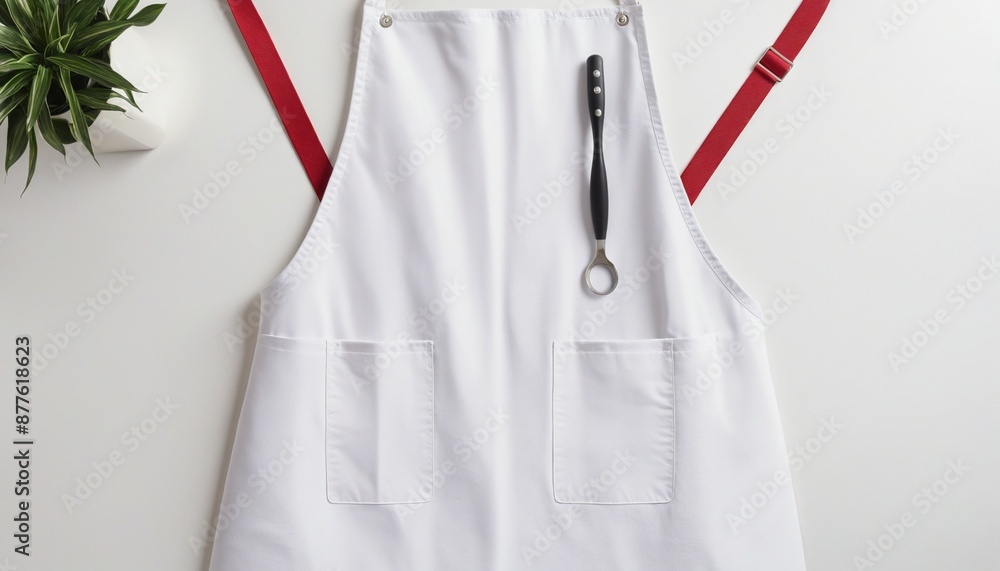 Blank white apron mockup template with realistic illustration for ...
