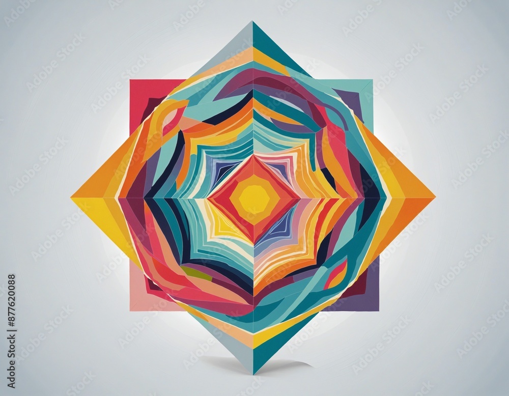 Contemporary mosaic design featuring geometric elements Contemporary mosaic design featuring geometric elements