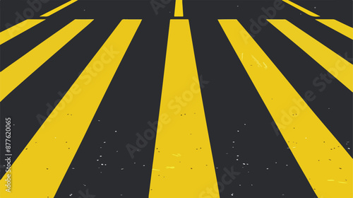 Asphalted road with a yellow black dividing stripes 