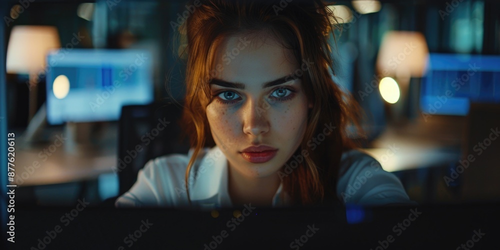 A person sitting in front of a computer monitor, possibly working or browsing A person sitting in front of a computer monitor, possibly working or browsing