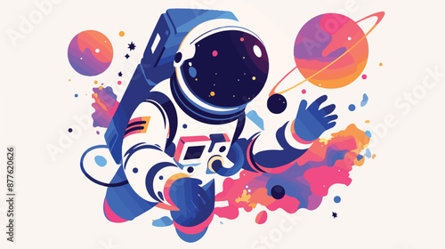 Astronaut in outer space. Spacewalk astronauts fantas