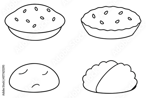 Bhature line art intricate design drawing hand illustration