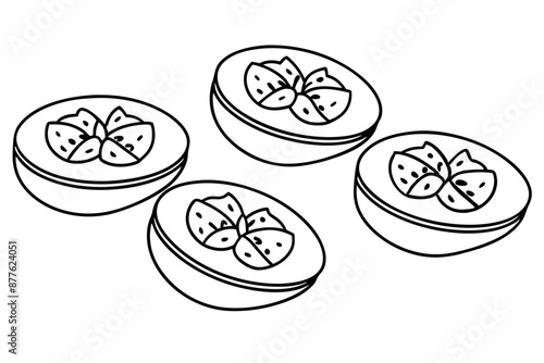 Caprese salad line art sophisticated design drawing hand