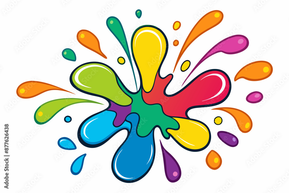 Naklejka premium Colorful Artistic Watercolor Splash Design 