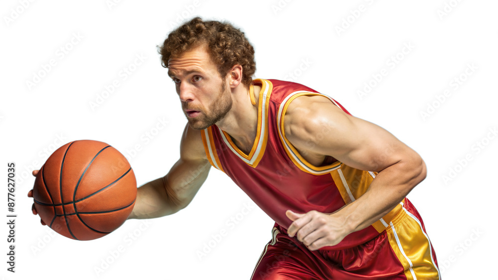 Professional Basketball Player Dribbling During A Game Professional Basketball Player Dribbling During A Game