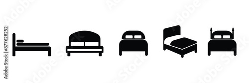 Set of Pillow, bedding icon. Night Bed symbol. Vector illustration.