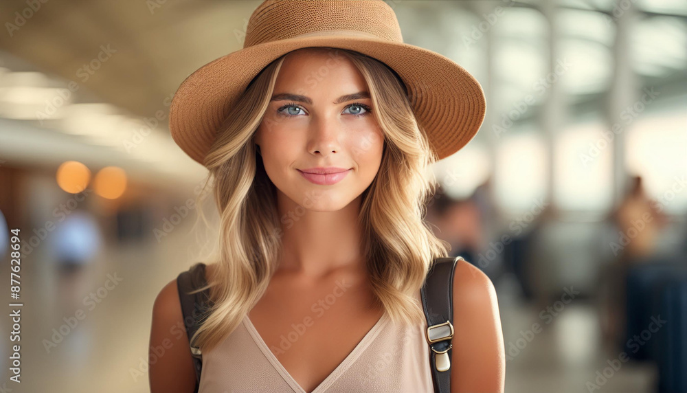 Hübsche Frau im Flughafen Hübsche Frau im Flughafen