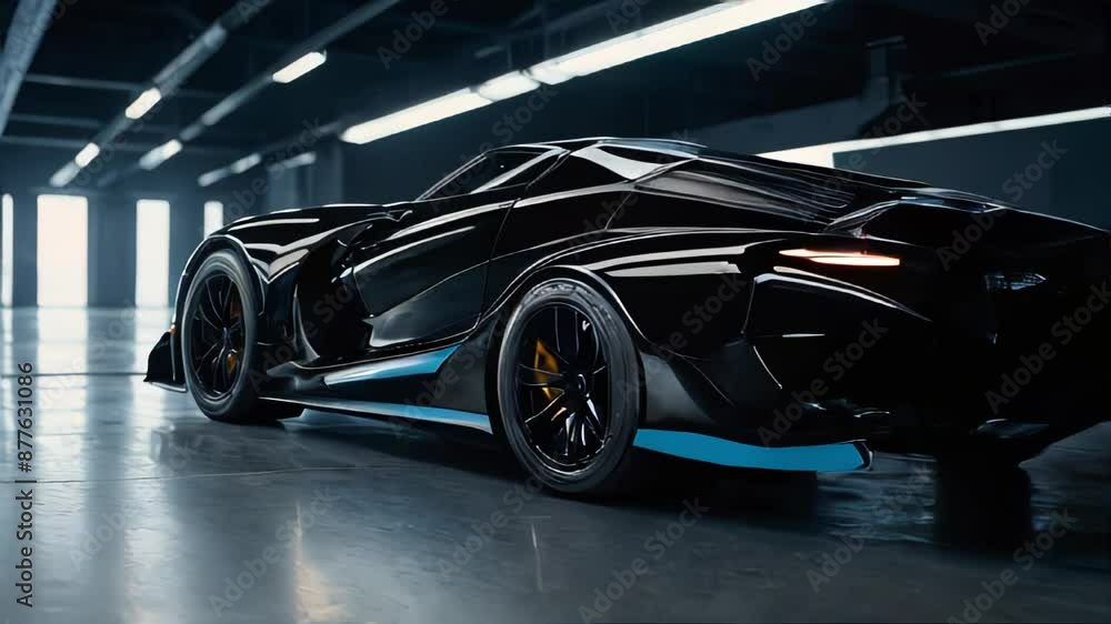 Concept car in a production line in the garage, car service concept Concept car in a production line in the garage, car service concept
