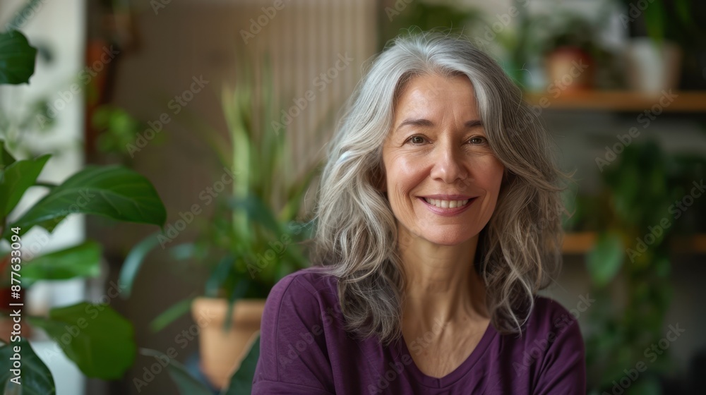 The woman with grey hair The woman with grey hair
