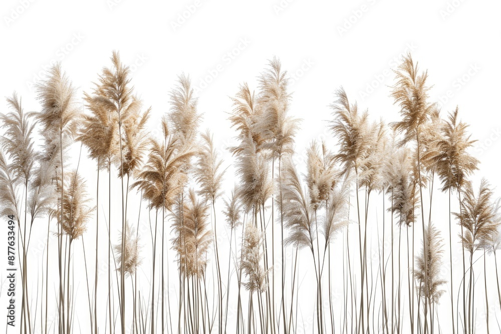 Image of tall grass against a bright and clear blue sky, with no objects or distractions in the background Image of tall grass against a bright and clear blue sky, with no objects or distractions in the background