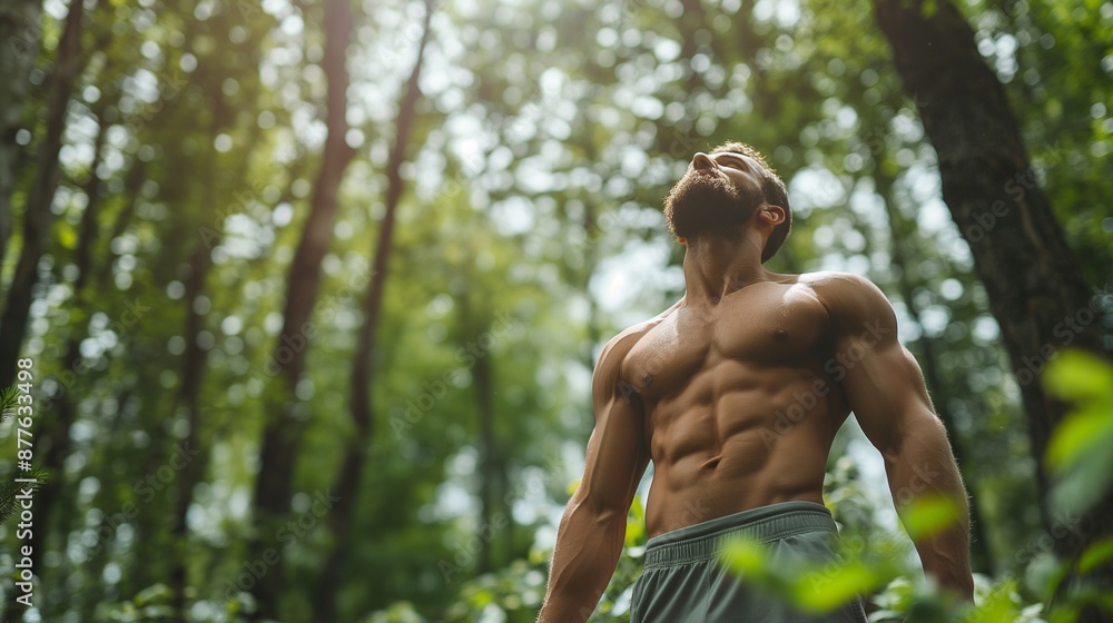 Young person outside, male Fitness enthusiast in a nature Young person outside, male Fitness enthusiast in a nature