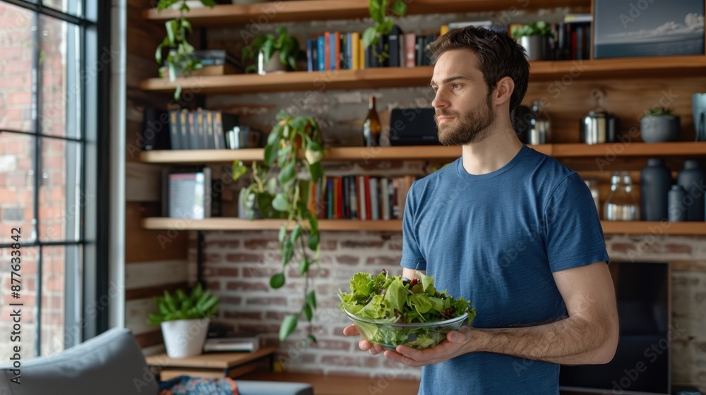 The man with salad bowl The man with salad bowl