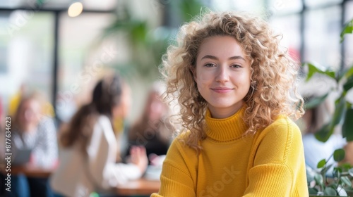 Wallpaper Mural The woman in yellow sweater Torontodigital.ca