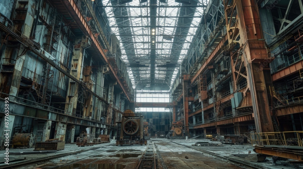 A large industrial building featuring many windows and possibly used in architecture, design, or construction projects A large industrial building featuring many windows and possibly used in architecture, design, or construction projects