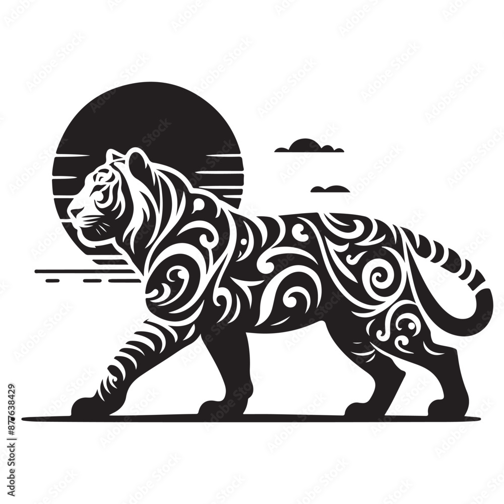 Tiger silhouette vector Tiger silhouette vector