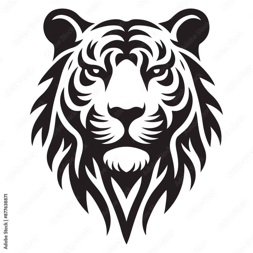 Tiger Head silhouette vector Tiger Head silhouette vector