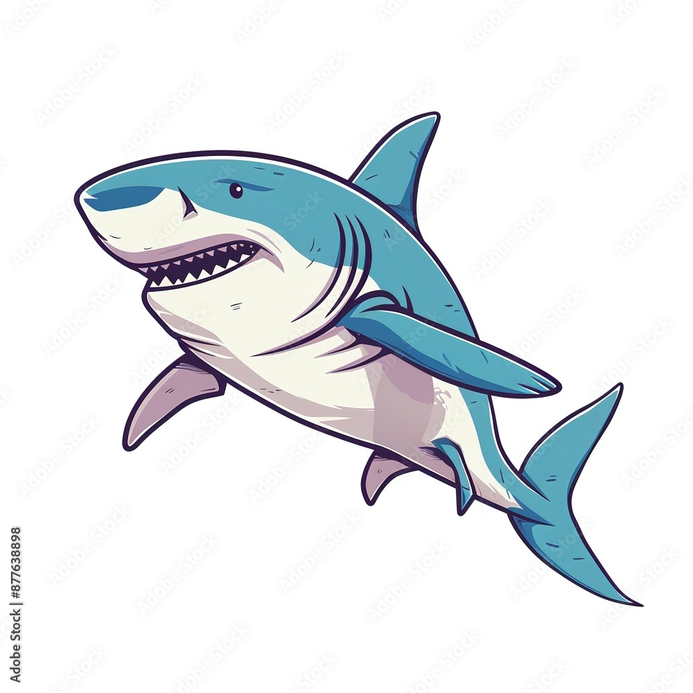 Shark Minimalist fashion cartoon isolated whitebackground Shark Minimalist fashion cartoon isolated whitebackground