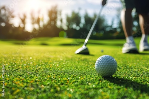 Golfers teeing off in a competitive golf tournament, aiming for the lowest score