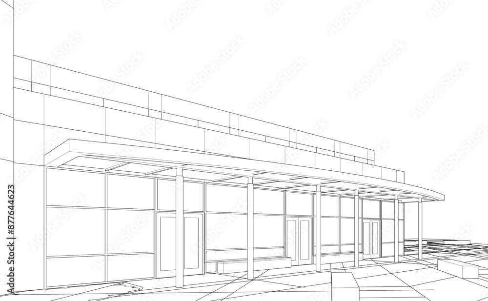 Obraz premium Modern office building concept 3d rendering