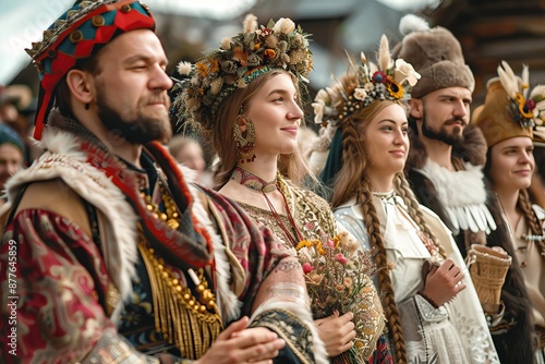 Worldwide celebration of traditional slavic festivities embracing cultures globally
