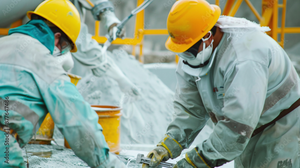 engineers working the refinement process where lithium carbonate is ...