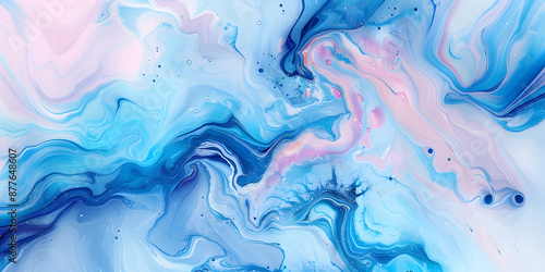 Wallpaper Mural abstract background from waves of wet paint. wet effect. blue and pink watercolor background. Textured illustration Torontodigital.ca
