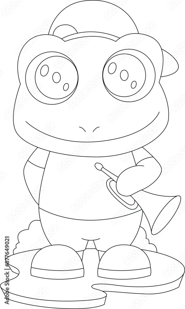 Frog Musician Trumpet Music Animal Vector Graphic Art Illustration Frog Musician Trumpet Music Animal Vector Graphic Art Illustration
