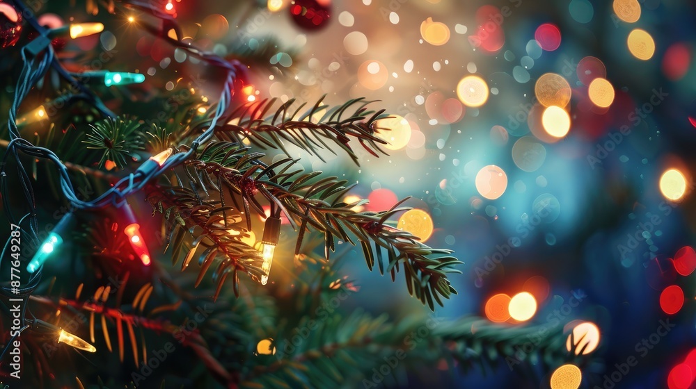 Festive background with Christmas lights Festive background with Christmas lights