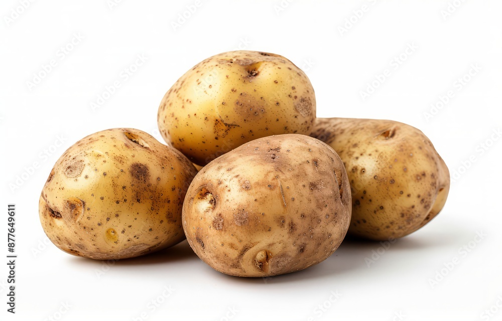 potatoes shot from front angle with a white potatoes shot from front angle with a white