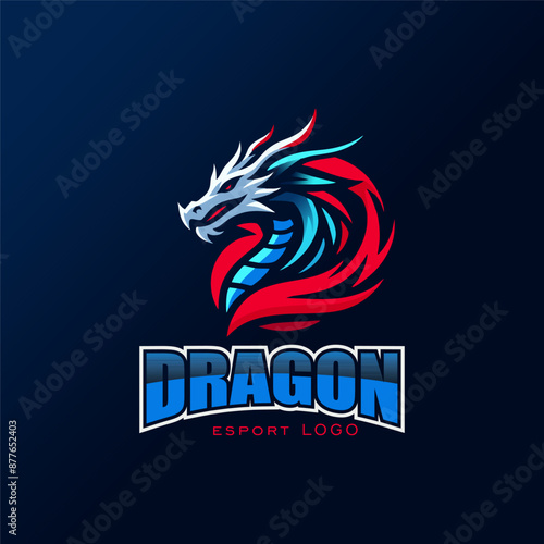 Wallpaper Mural Dragon minimalist vector logo design for e-sport and other company  Torontodigital.ca