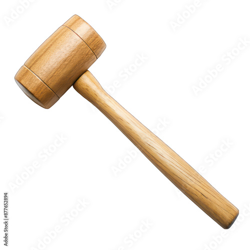 Wooden judges gavel on transparent background