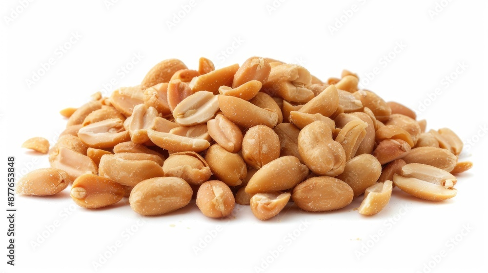 A pile of peanuts stacked on top of each other