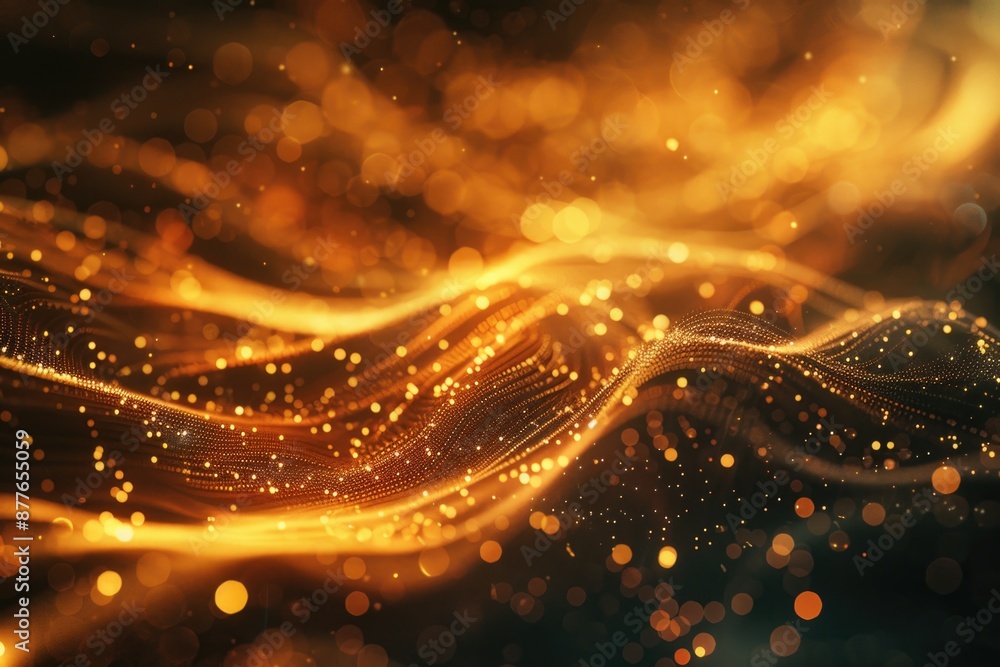 Abstract representation of a golden wave Abstract representation of a golden wave