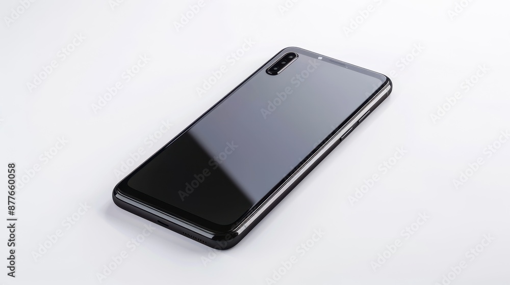 The black sleek smartphone The black sleek smartphone