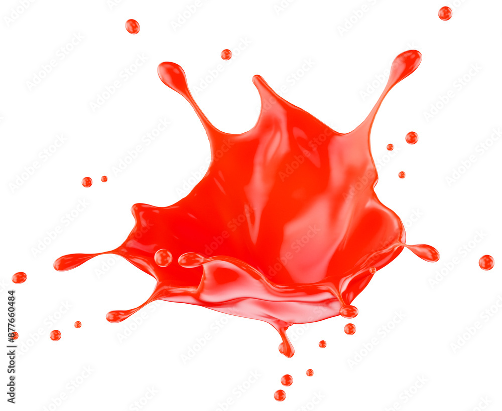 red juice splash isolated on a white background. Clipping path. 3d render red juice splash isolated on a white background. Clipping path. 3d render