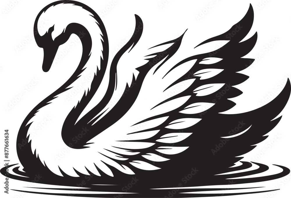 Obraz premium Swan vector art illustration design