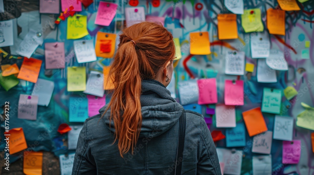 The Woman and the Note Wall The Woman and the Note Wall