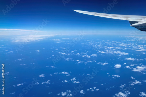 Aerial of northern Atlantic Ocean near Iceland seen from an airplane
