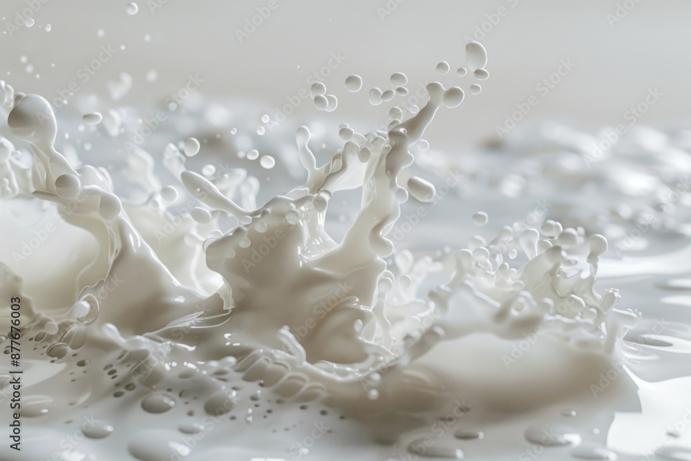 A single splash of milk on a clean white surface, great for backgrounds and textures A single splash of milk on a clean white surface, great for backgrounds and textures