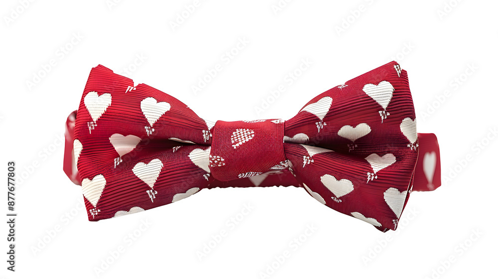 A bow tie with heart pattern isolated on transparent background. A bow tie with heart pattern isolated on transparent background.