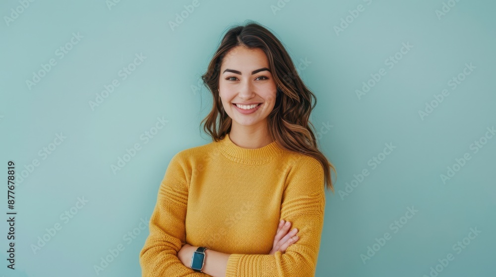 The woman in yellow sweater The woman in yellow sweater