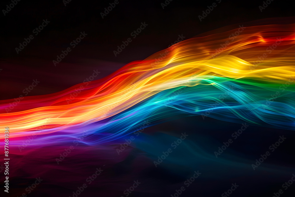 Obraz premium Dynamic Rainbow Streak on Dark Background