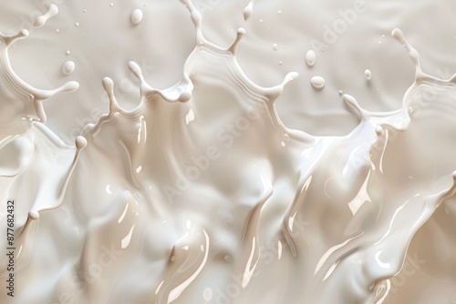 A close-up shot of a white liquid substance with smooth and even texture