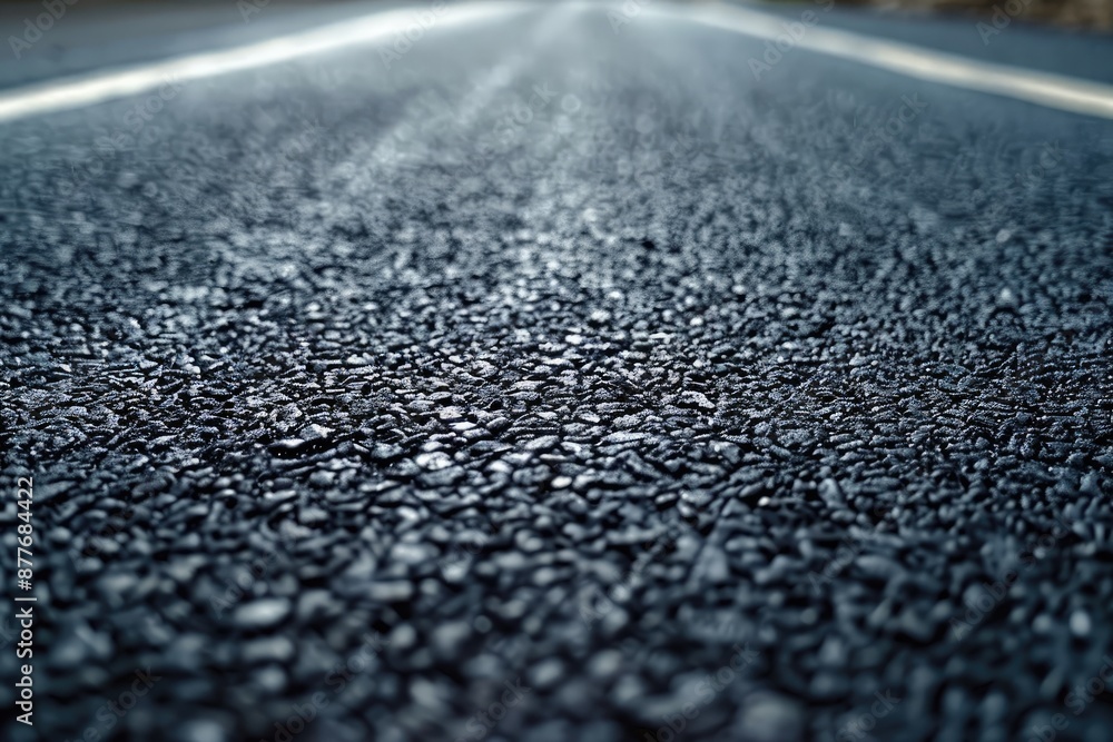 A close up of a road with a black and grey surface. The road appears to be empty and desolate A close up of a road with a black and grey surface. The road appears to be empty and desolate
