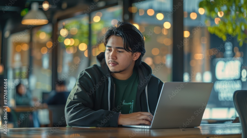 The man using a laptop The man using a laptop