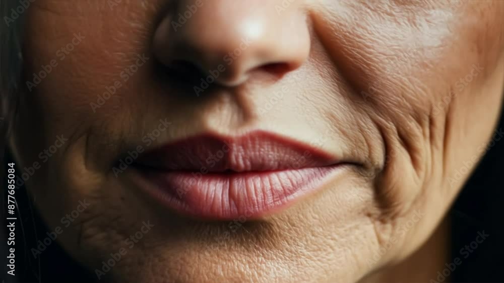 close-up face line correction. a woman with a second chin close-up face line correction. a woman with a second chin