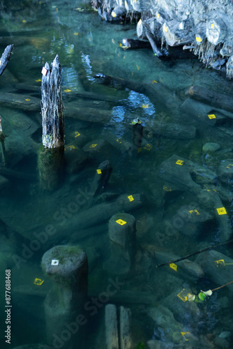 Underwater archaeological site - Lednica, Poland photo