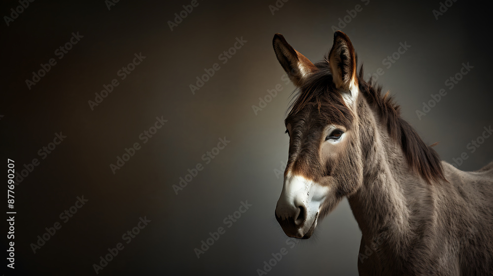 A brown donkey with a white muzzle against a dark background, perfect for a rustic, farm, or animal-themed design.
A brown donkey with a white muzzle against a dark background, perfect for a rustic, farm, or animal-themed design.