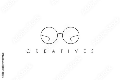 Creative studio eye glass frame web development logo design vector reality free image editable template 